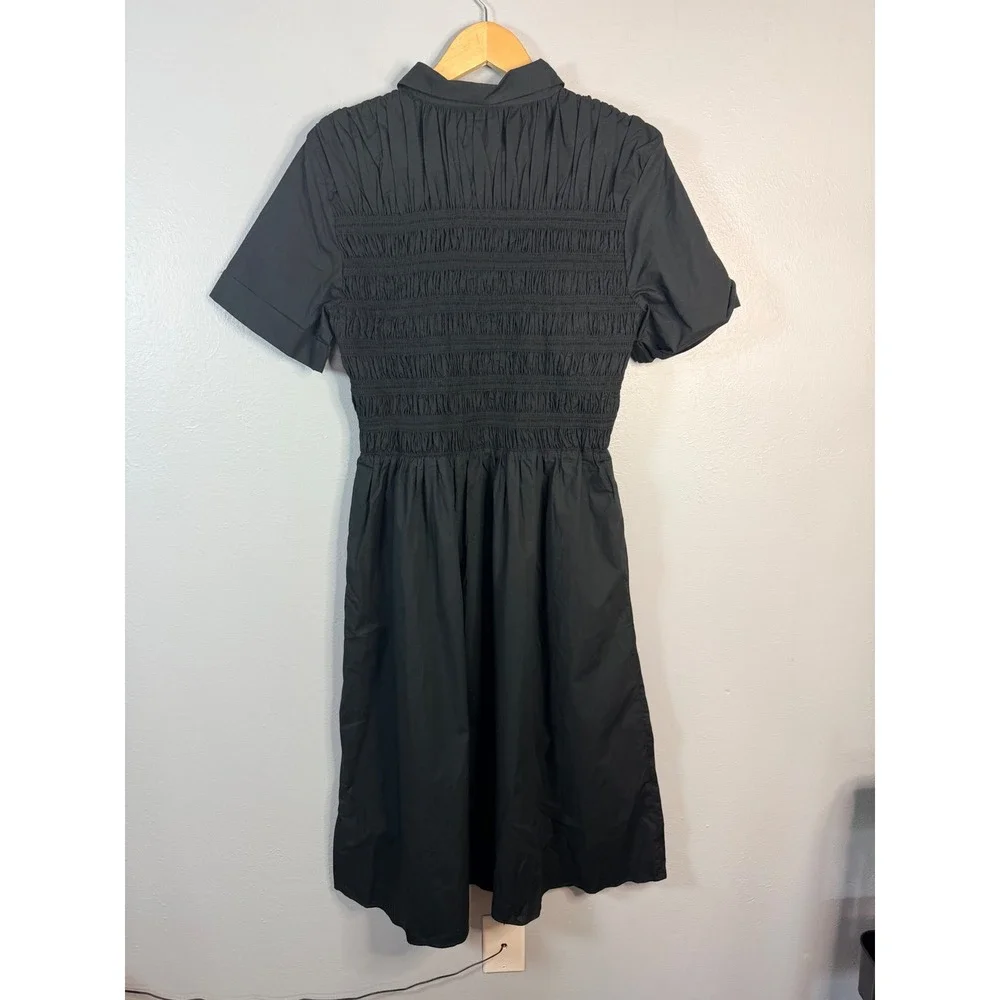 J.Crew Elsie shirt-dress in cotton poplin Black Size Small NWT